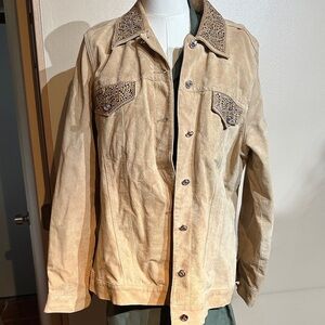 Victor Costa Tan Leather Jacket
